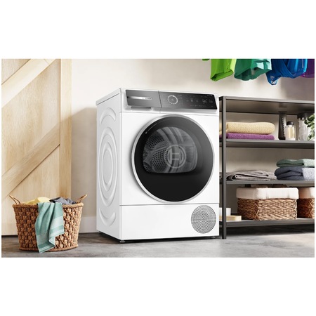 Uscator de rufe Bosch WQB245A0BY, Pompa de caldura, 9 kg, 15 programe, Home Connect, AutoDry Technology, Clasa A+++, Alb