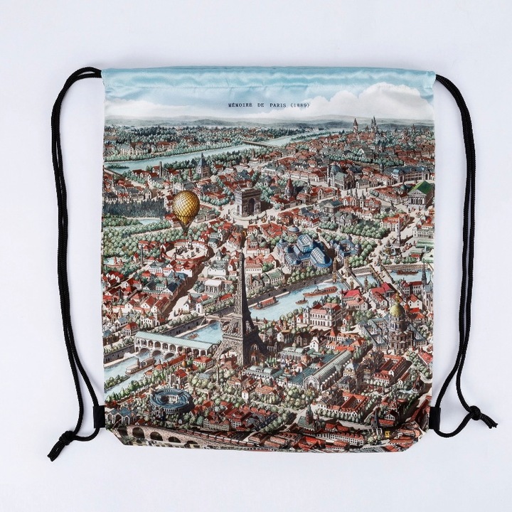 Geanta cu snur in stil parizian, Genti dama 40 cm-46 cm, Bumbac