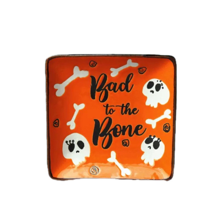 Сервиз за хранене, Skeleton board (Halloween series) Бяла керамична дъска