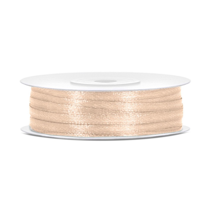 50 Role de panglica din satin, 3mm x 50m, Crem