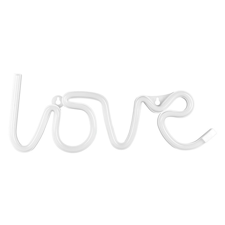Neon LED - Love, alb, 34,5x13cm (1 cutie / 10 buc.)
