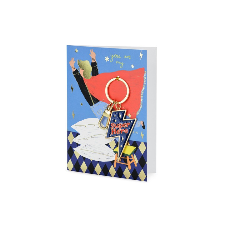 Cartela cu breloc Super Hero, 12x16 cm (1 cutie / 48 buc.)