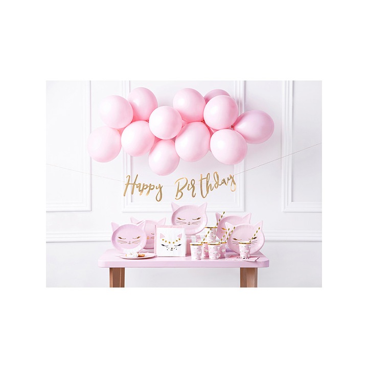 Set decor pentru petrecere, Pisicuta, Roz