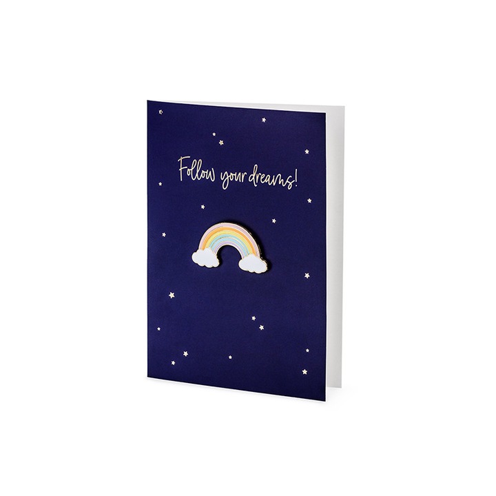 Card cu un ac Curcubeu, 10,5x14,8cm (1 cutie / 48 buc), 15339