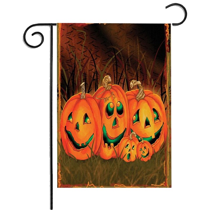 Steag de gradina pentru petrecere Halloween, 30x45cm, dublu strat, in, portocaliu