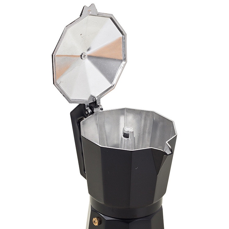 Filtru de cafea, Zola®, din aluminiu, cu maner, 450 ml, pentru 9 cesti, negru
