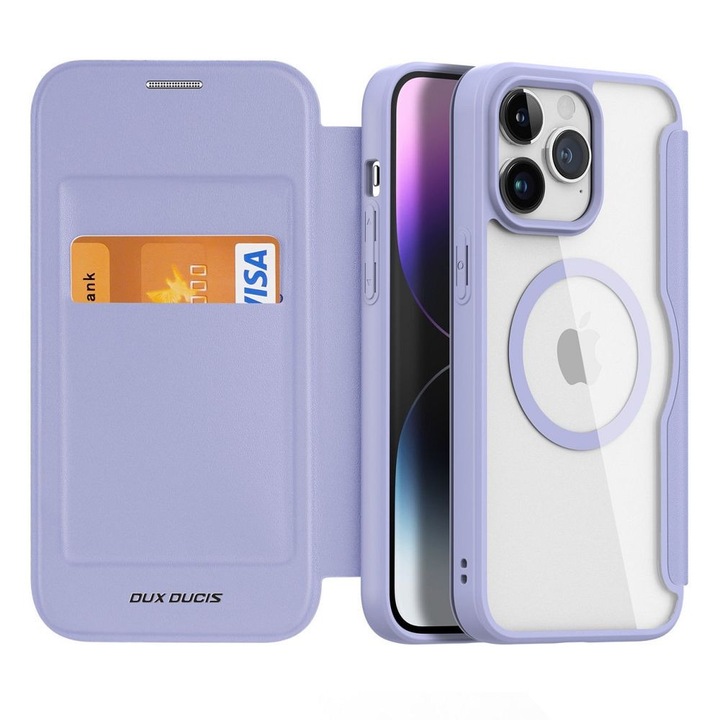 DUX DUCIS Skin X Pro - Folio telefontok compatible with MagSafe Apple iPhone 15 Pro lila