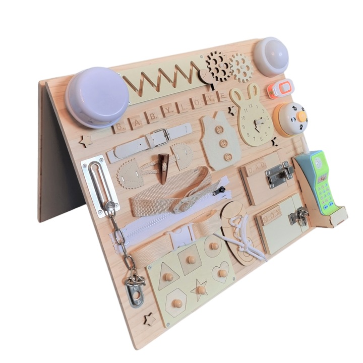 Сензорна дъска Busy Board с 19 дейности, магнитна дъска и маркер Carioci