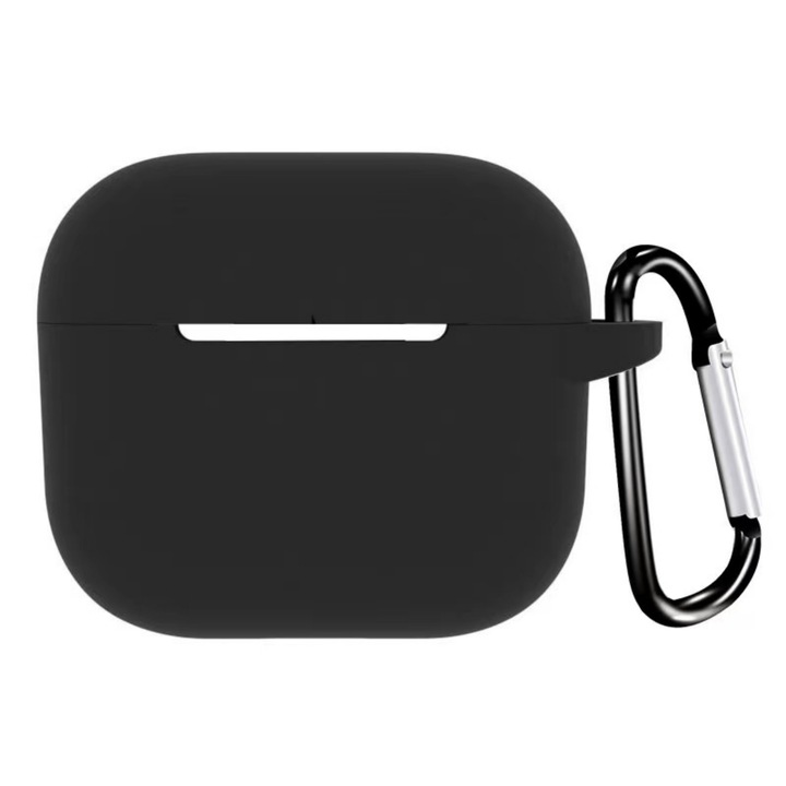 Husa pentru casti Airpods, One, Silicon, Negru