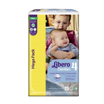 Scutece copii Libero Comfort Mega Pack marime 4, 7-11 kg, 80 buc