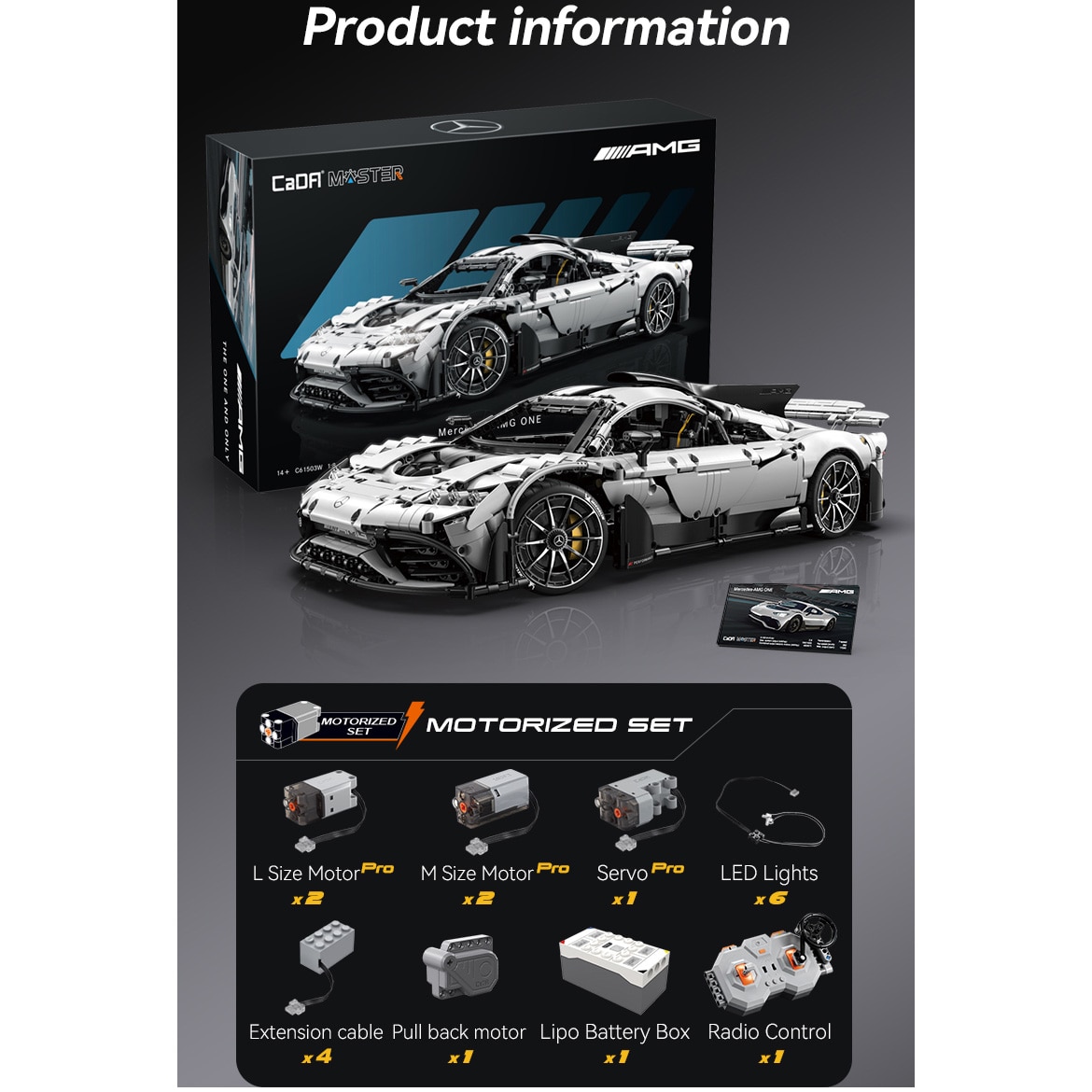 Set constructie motorizat CaDa Master - Mercedes AMG One ,C61503W