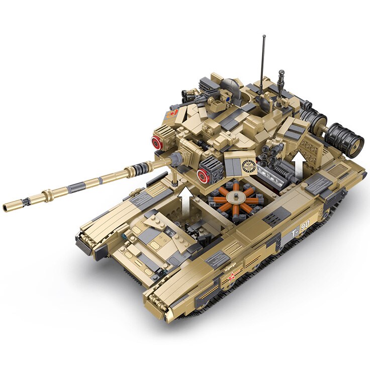 Set constructie CaDa - Tanc T90 Main Battle, 1727 piese - eMAG.ro
