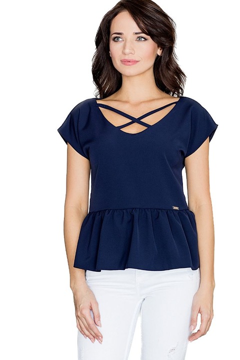 Bluza dama Lenitif Angliflour K396 culoare granat, Albastru inchis