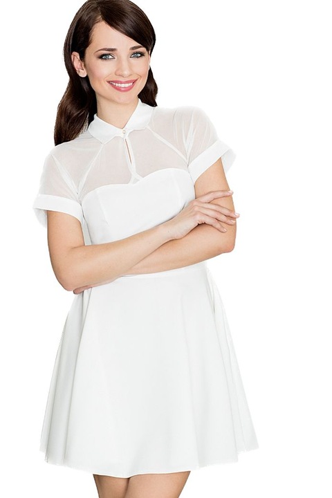 Rochie scurtaenitif, Alb