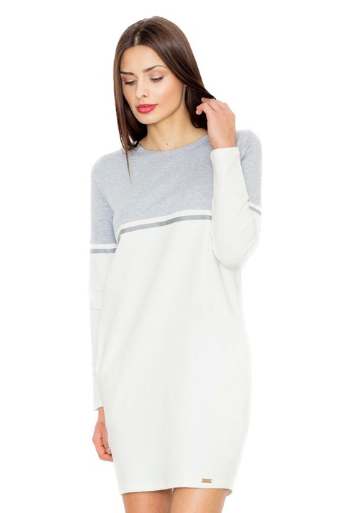 Figl Rochie mini dama Carnwene M510 alb-gri, Alb