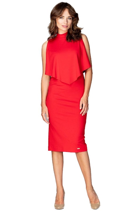 Rochie midi dama Lenitif Kahervydd K480 rosie, Rosu prafuit