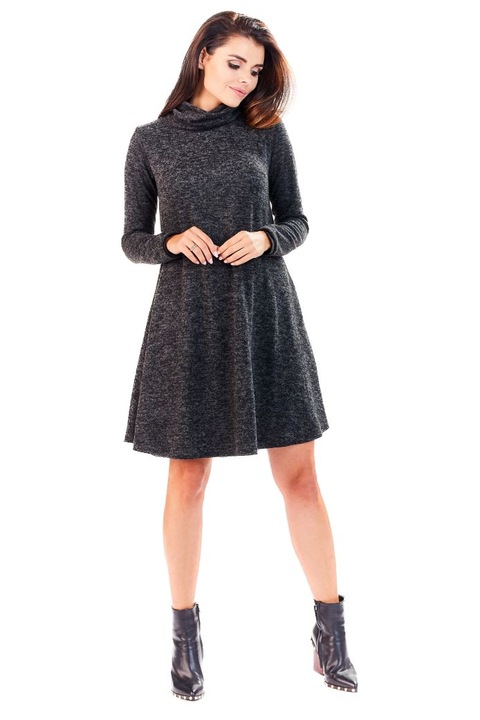 Awama Дамска мини рокля Langaine A198 графит, Сив, S-M