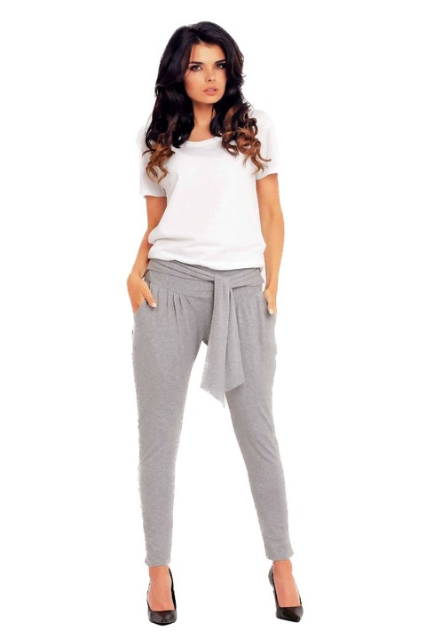 Pantaloni eleganţi de dama, Infinite You, Moramur, gri,, Gri