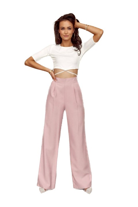 Дамски елегантен панталон, Roco, Adevien, розов, 34