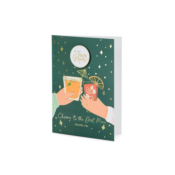 Felicitare, Metal, 10.5x15 cm, Verde