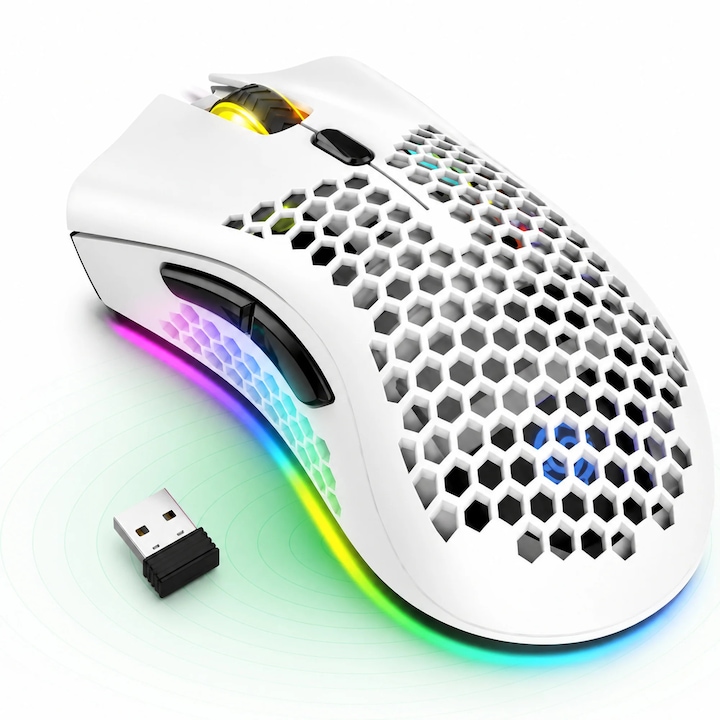 Mouse Gaming Lenovo M210, Iluminare RGB, 8000DPI, Negru