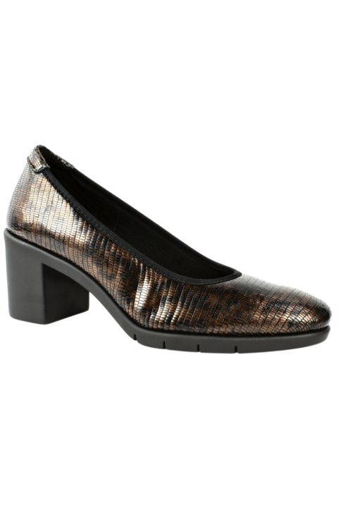 Pantofi casual, dama, JOHNNY, ST1194 bronz, piele naturala, cu toc, Bronz