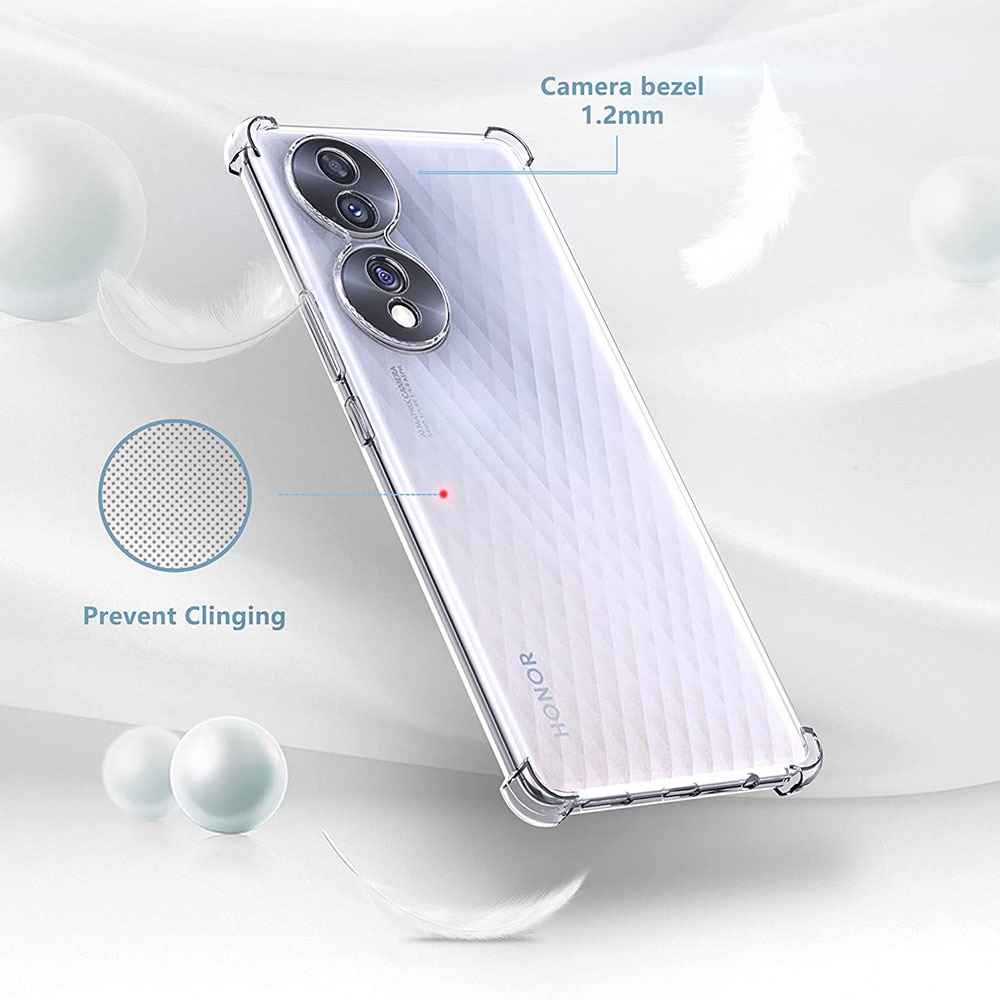 Husa compatibila cu Honor 70, Protectie antisoc, Silicon Ultra Slim High Tech, Crystal Clear