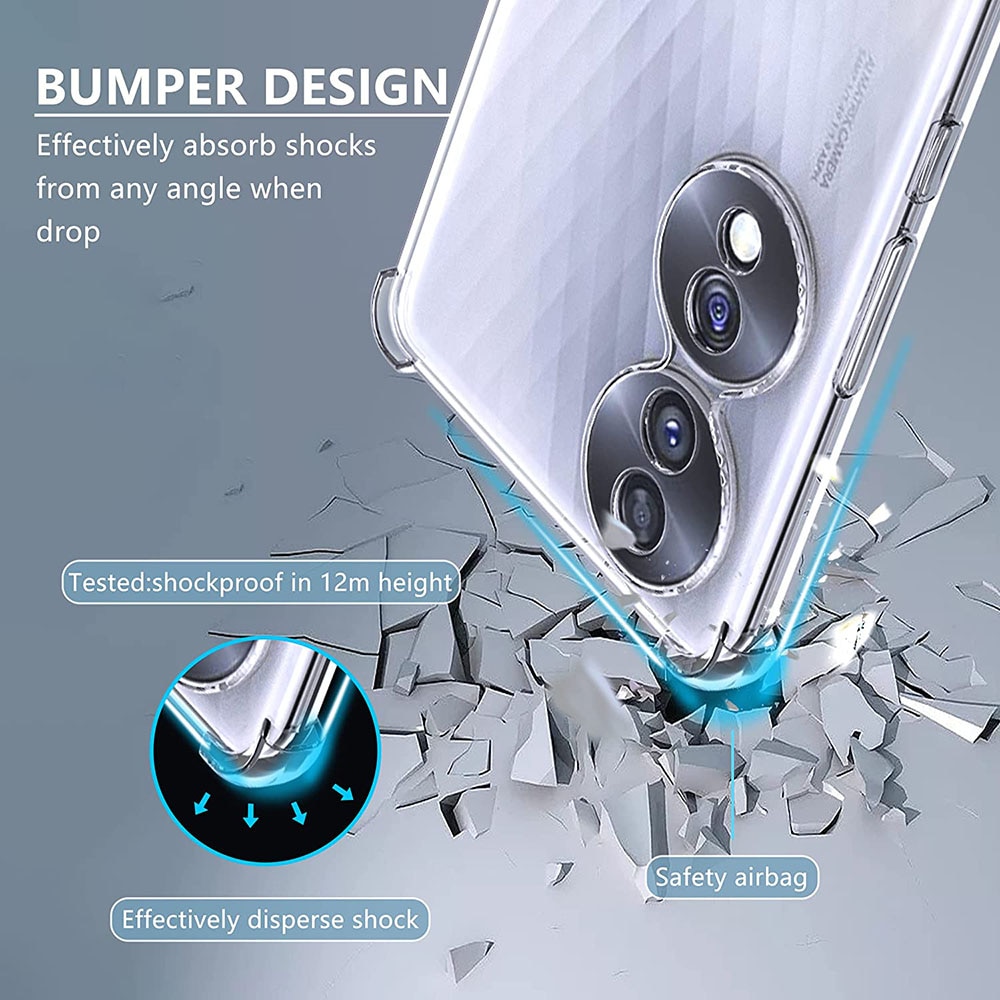 Husa compatibila cu Honor 70, Protectie antisoc, Silicon Ultra Slim High Tech, Crystal Clear