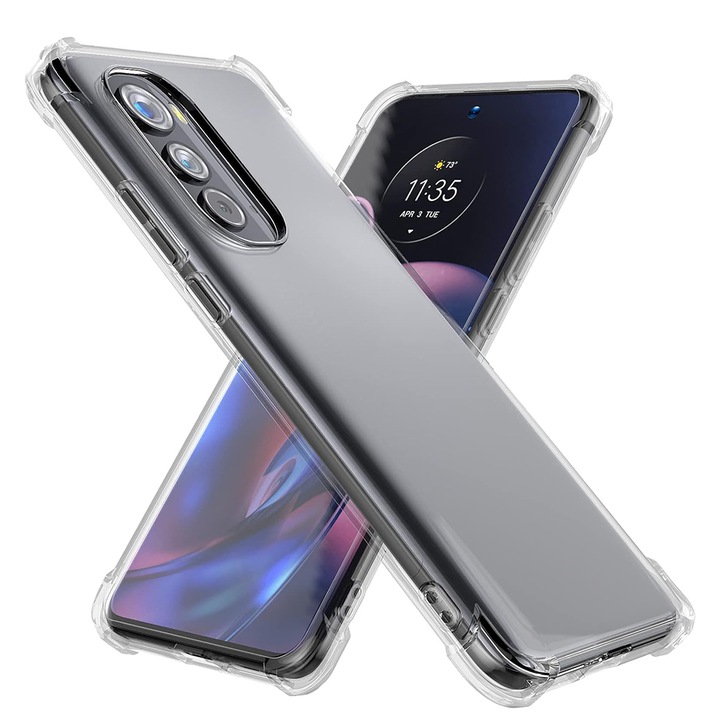 Husa compatibila cu Motorola Edge 30, Protectie antisoc, Silicon Ultra Slim High Tech, Crystal Clear