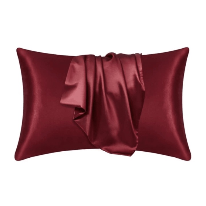 Fata de Perna din Satin pentru Par si Ten, Dimensiune 50 x 75, Set 2 Bucati, Culoare Rosu