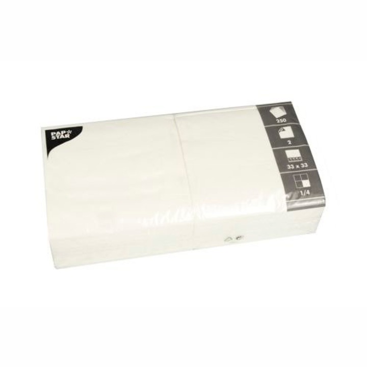 Set de 250 servetele, Papstar, Alb