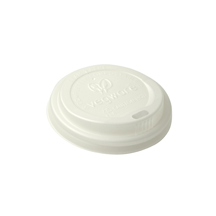 Set de 50 capace, Vegware, 72 mm, Alb