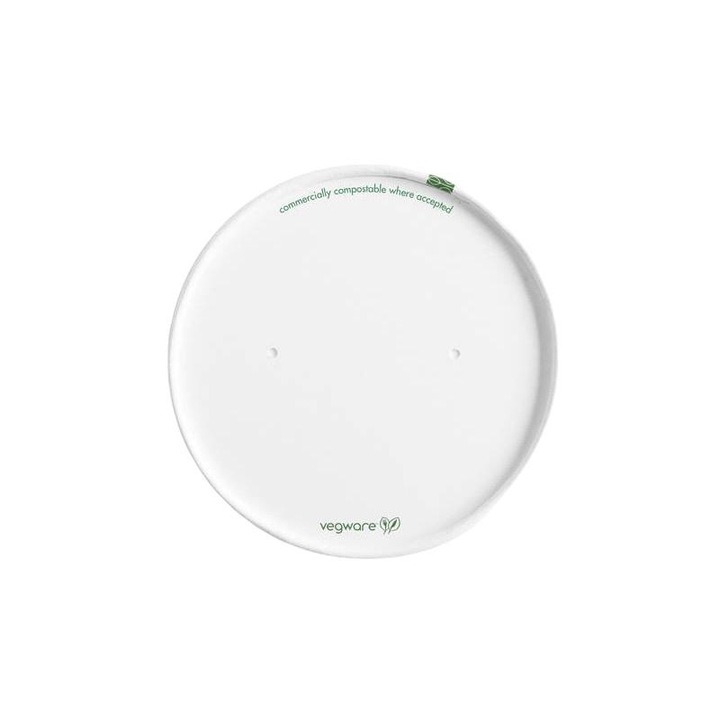 Set 25 capace, Vegware, 115 mm, Hartie, Alb