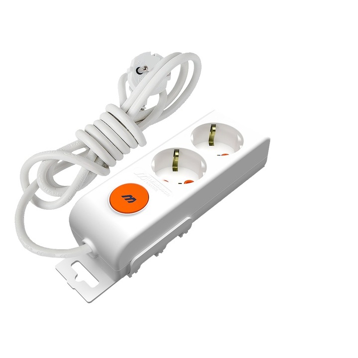 Prelungitor Mutlusan, cu intrerupator si led, 5 m, 2 prize