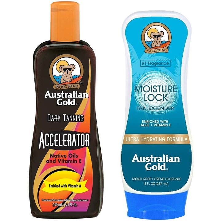 Barnító krém Australian Gold Tanning Accelerator + Australian Gold Moisture Lock