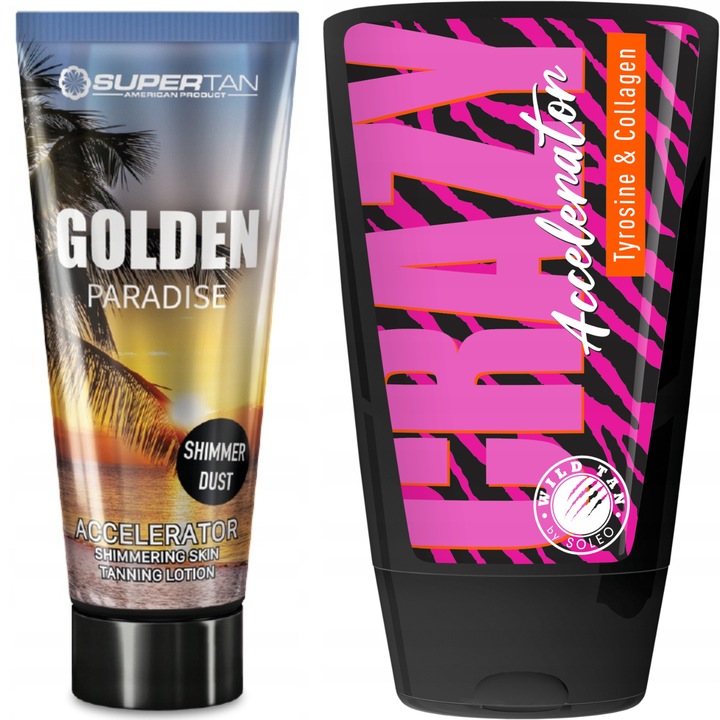 Комплект от 2 крема за ускоряване на бронзов тен Supertan, Golden Paradise + Wild Tan Crazy Free