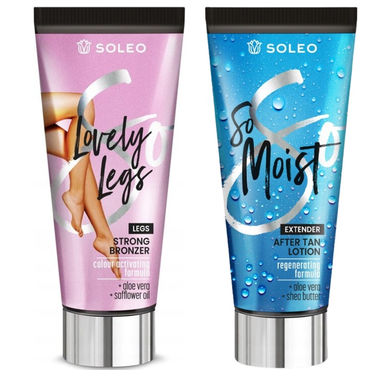 Barnító készlet, Soleo, Lovely Legs + So Moist After Sun, 2 db