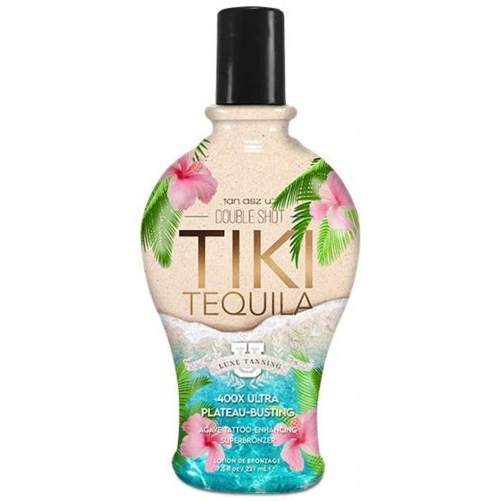 Крем за солариум Tan Asz U Tiki Tequila Bronzer, Със средно интензивни бронзанти и подсилвател на татуировки, 221 мл