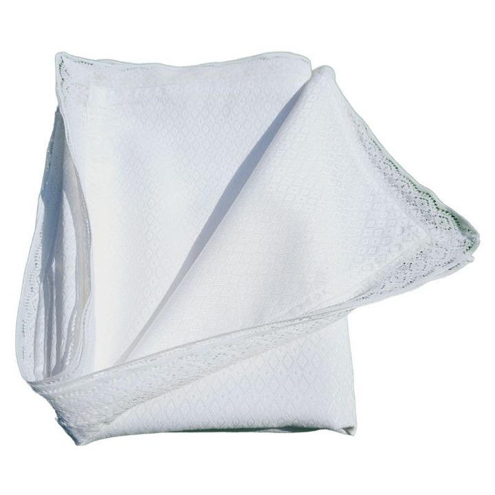 Fata de masa cu dantela, Crystal By Ariale, 160x300cm, textil, alb