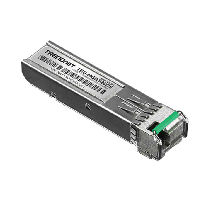 Едномодов симплексен LC SFP модул с двойна дължина на вълната, 1.25G, RX:1310nm/TX:1550nm, 20Km - TRENDnet TEG-MGBS20D5