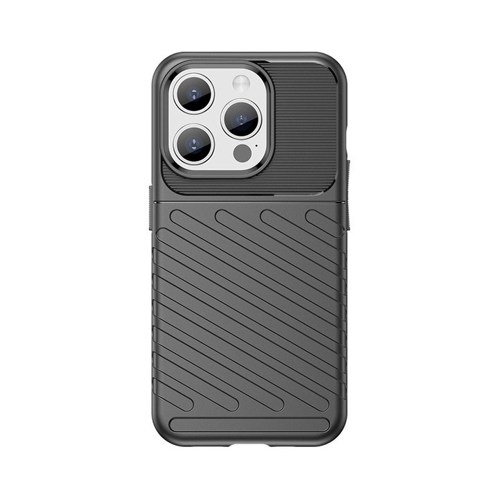 Carcasa Thunder Flexible compatibila cu iPhone 15 Pro Black