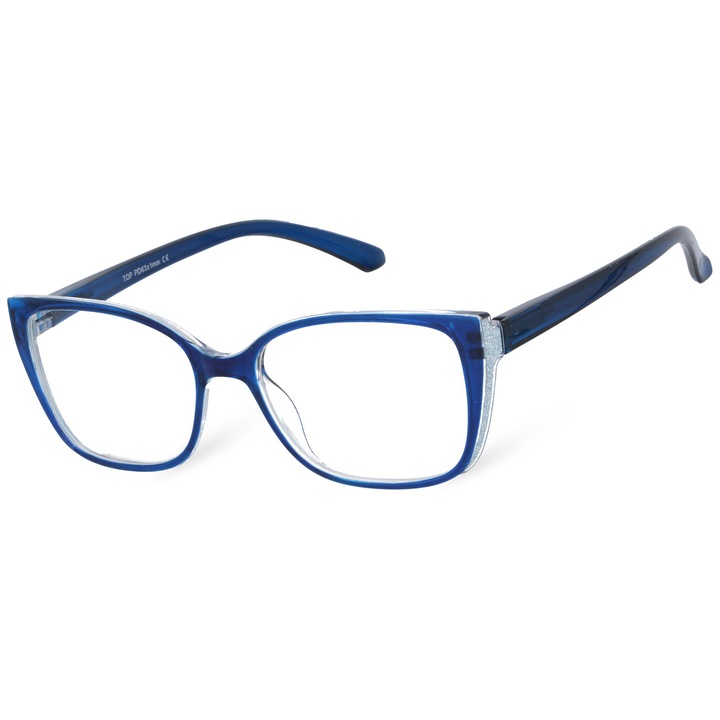 Очила за четене с диоптри, MORAMO, пластмаса, корекция на късогледство, форма на котешко око, диоптър +3.50, сини