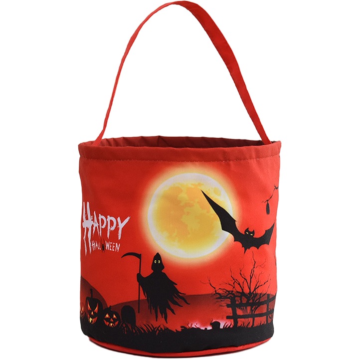 Sac de Halloween AMRINUGL, cu LED, material de calitate, 23x24cm