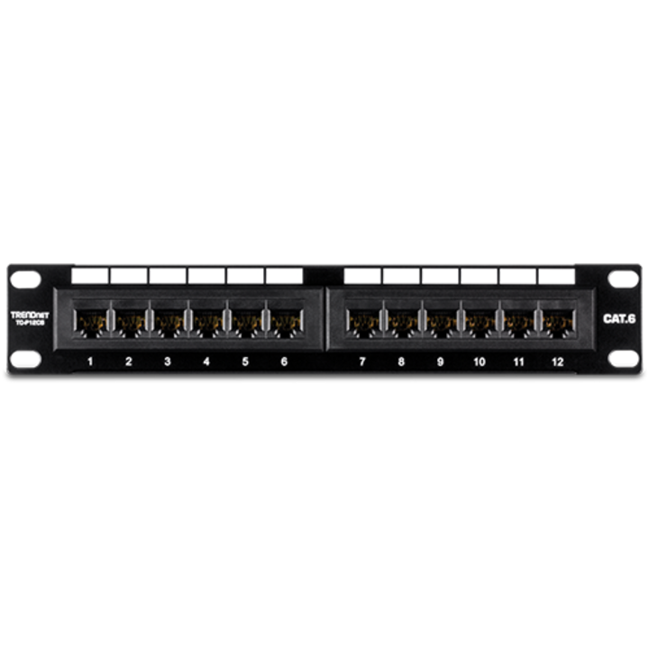Patch Panel 12 porturi RJ45 UTP 10', Cat6 - TRENDnet TC-P12C6
