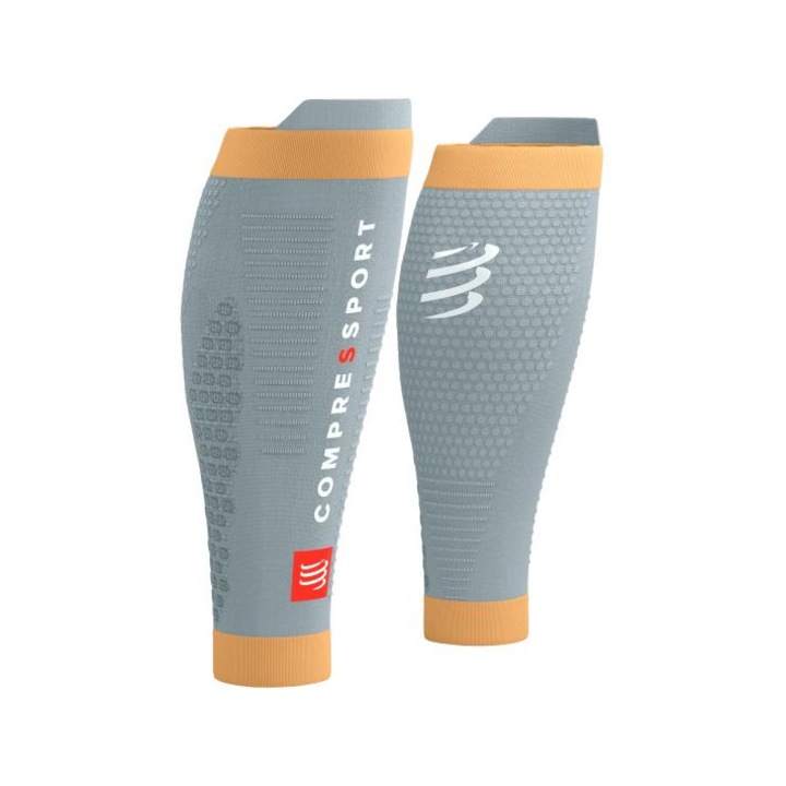 Jambiere compresie, CompresSport, R2 V3, Gri/Portocaliu, T1