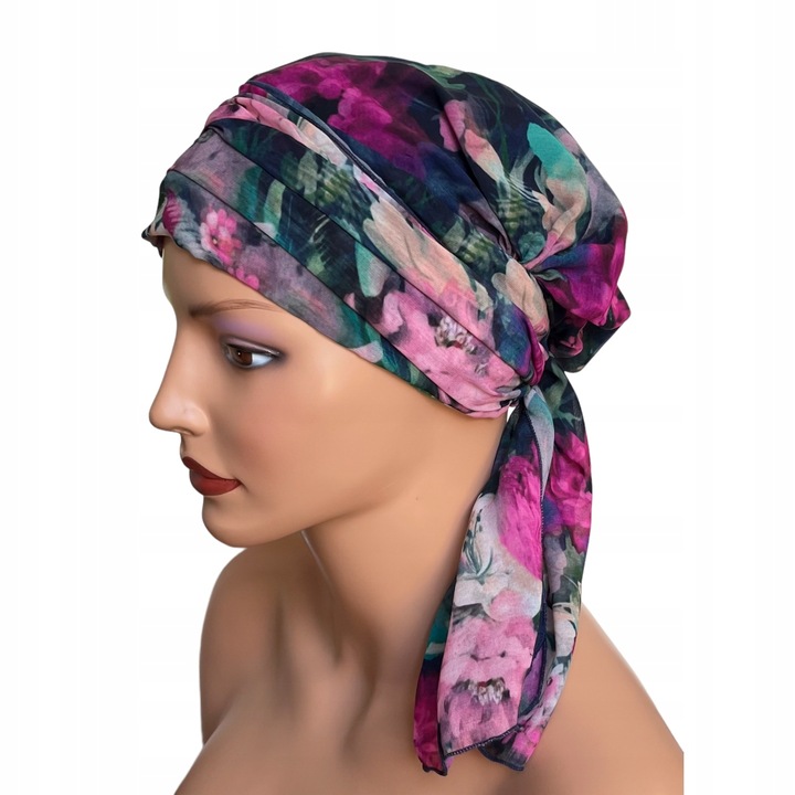 Turban Sifon Multicolor pentru Femei, Eleganta si Confort, Marime 54-60 cm, Accesoriu Versatil de Vara, Plaja, Moda Boema, Protectie Solara si Stil Chic
