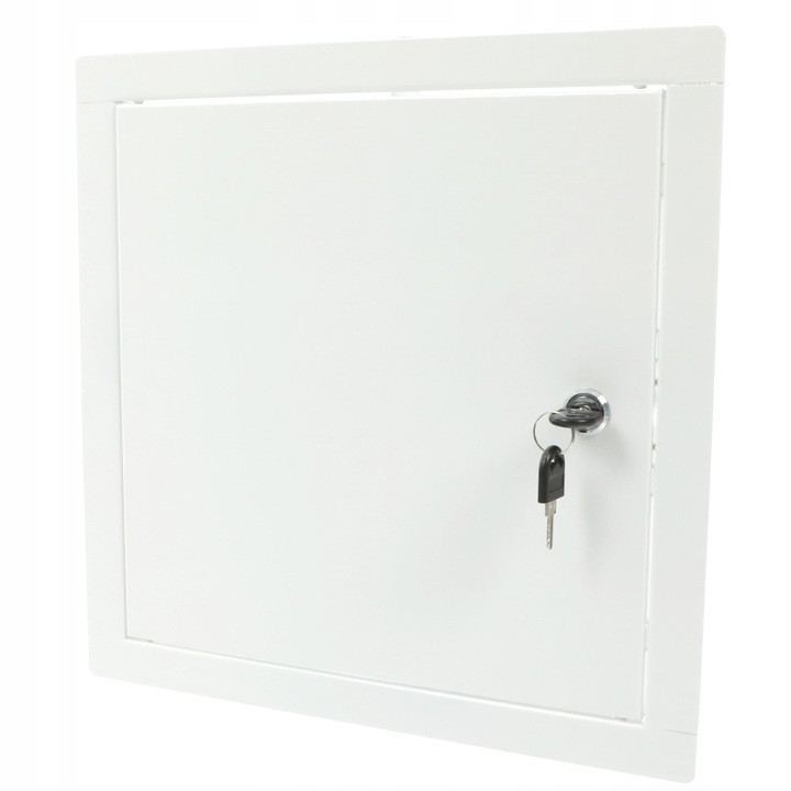 Usa inchidere sistem de ventilatie, Tabla zincata, 25 x 25 cm, Alb