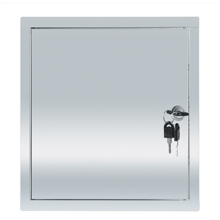 Usa inchidere sistem de ventilatie, Otel inoxidabil, 40 x 40 cm, Argintiu