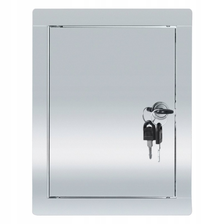 Usi De Inspectie, Material Otel Inoxidabil, Inchidere Cu Clips, Echipate Cu Balama Pe Baza De Clema, Utilizare Usi De Inspectie Pentru Cosuri, Ventilatie, 25X30 cm, Argintiu