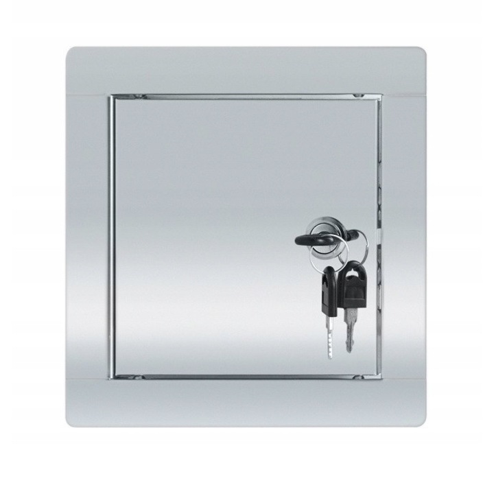Usa inchidere sistem de ventilatie, Otel inoxidabil, 20 x 20 cm, Argintiu